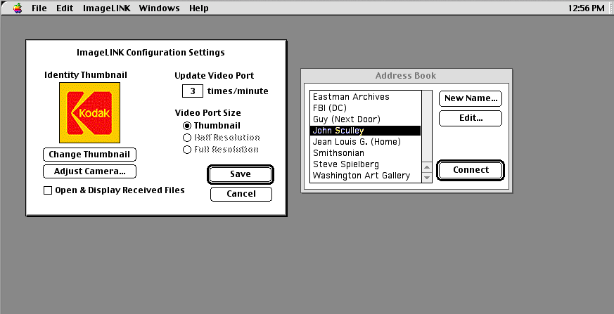 ImageLink Address Book/Configuration Screens